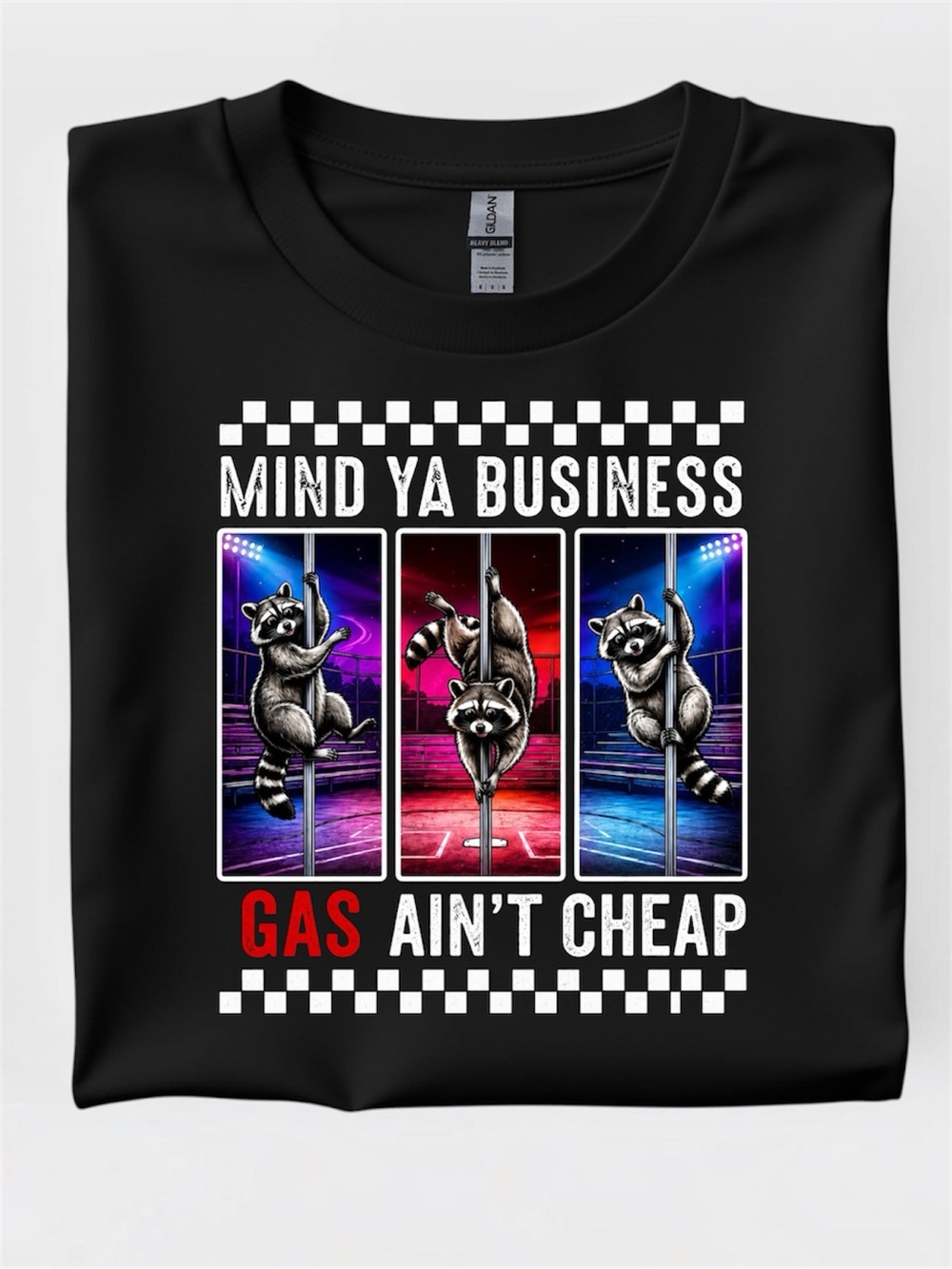 Funny raccoon Graphic Tee - Raccoon 'Mind Ya Business' Design new S M L XL